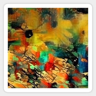 Abstract painting in vivid colors Sticker